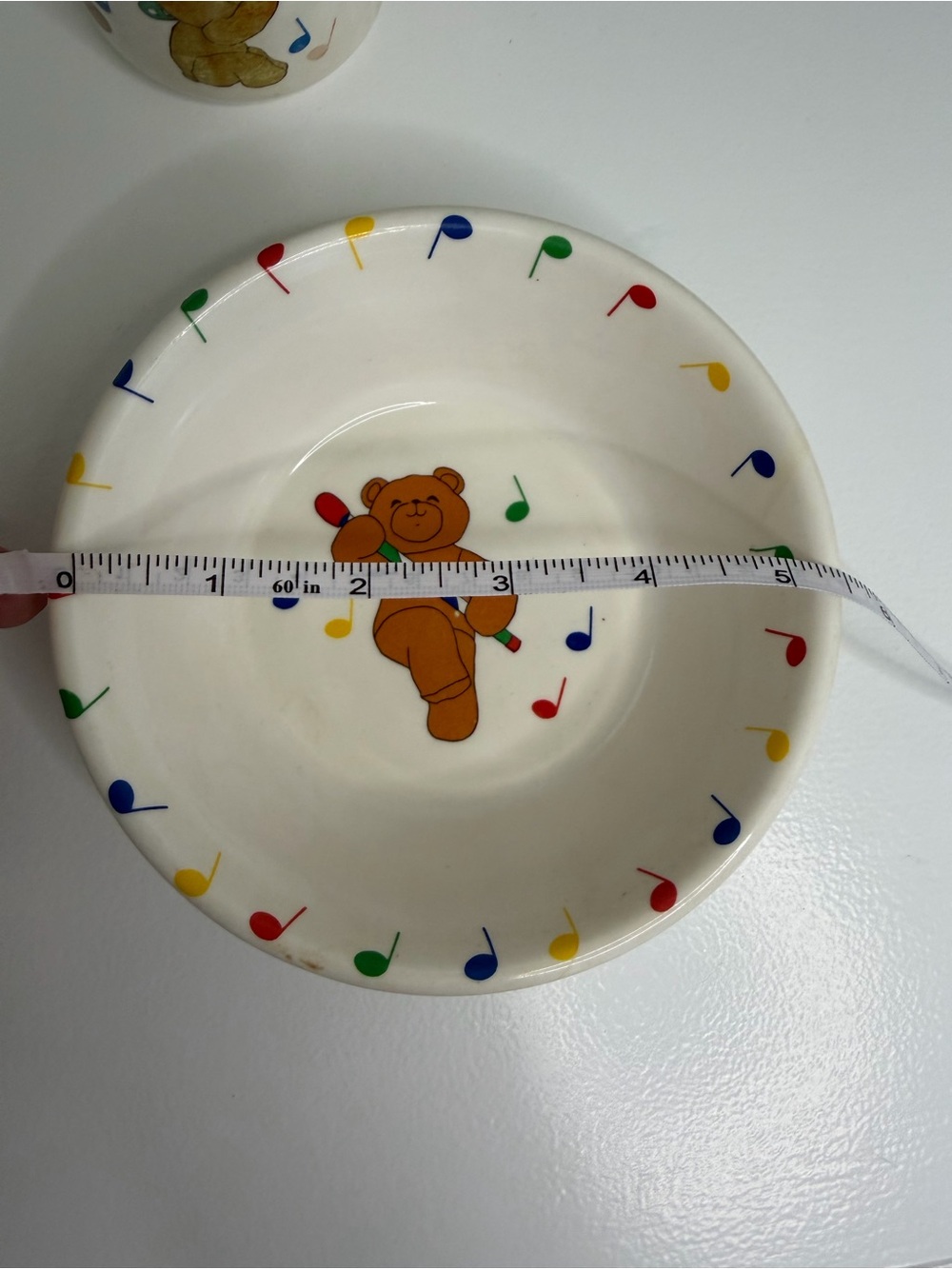 Anacapa Vintage Melamine Ware Children’s Dish Set Musical Teddy Bear Bowl, Mug - Picture 2 of 8